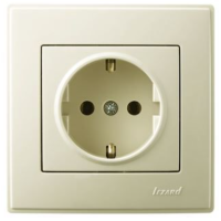 Розетка с заземлением Lezard Lesya, крем (705-0303-122)